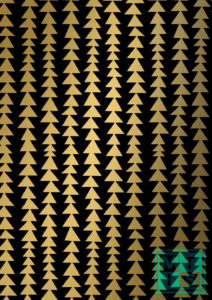 Weihnachtspapier Modern Forest Black/Gold K691661-3