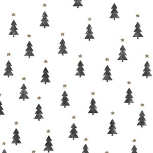 Geschenkpapier Weihnachten Kleine Weihnachtsbäume Schwarz
