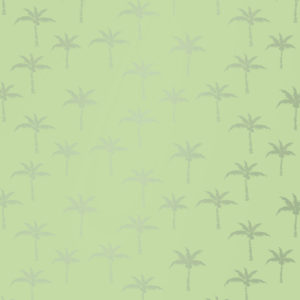 Limonengrünes Geschenkpapier mit sommerlichen Palmen