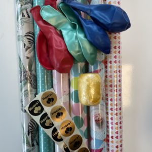 Verpackungsset Kinderparty inkl. Aufkleber und Luftballons