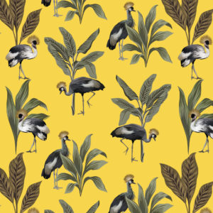 Cadeaupapier Kraanvogel Yellow Wildlife