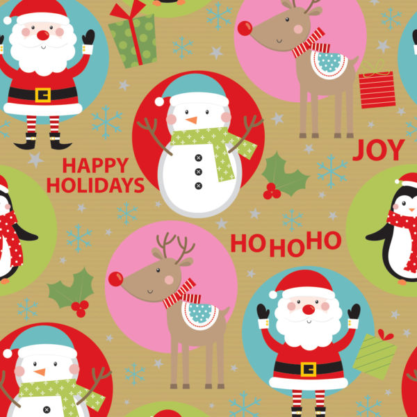 KWeihnachtsgeschenkpapier Happy Holidays