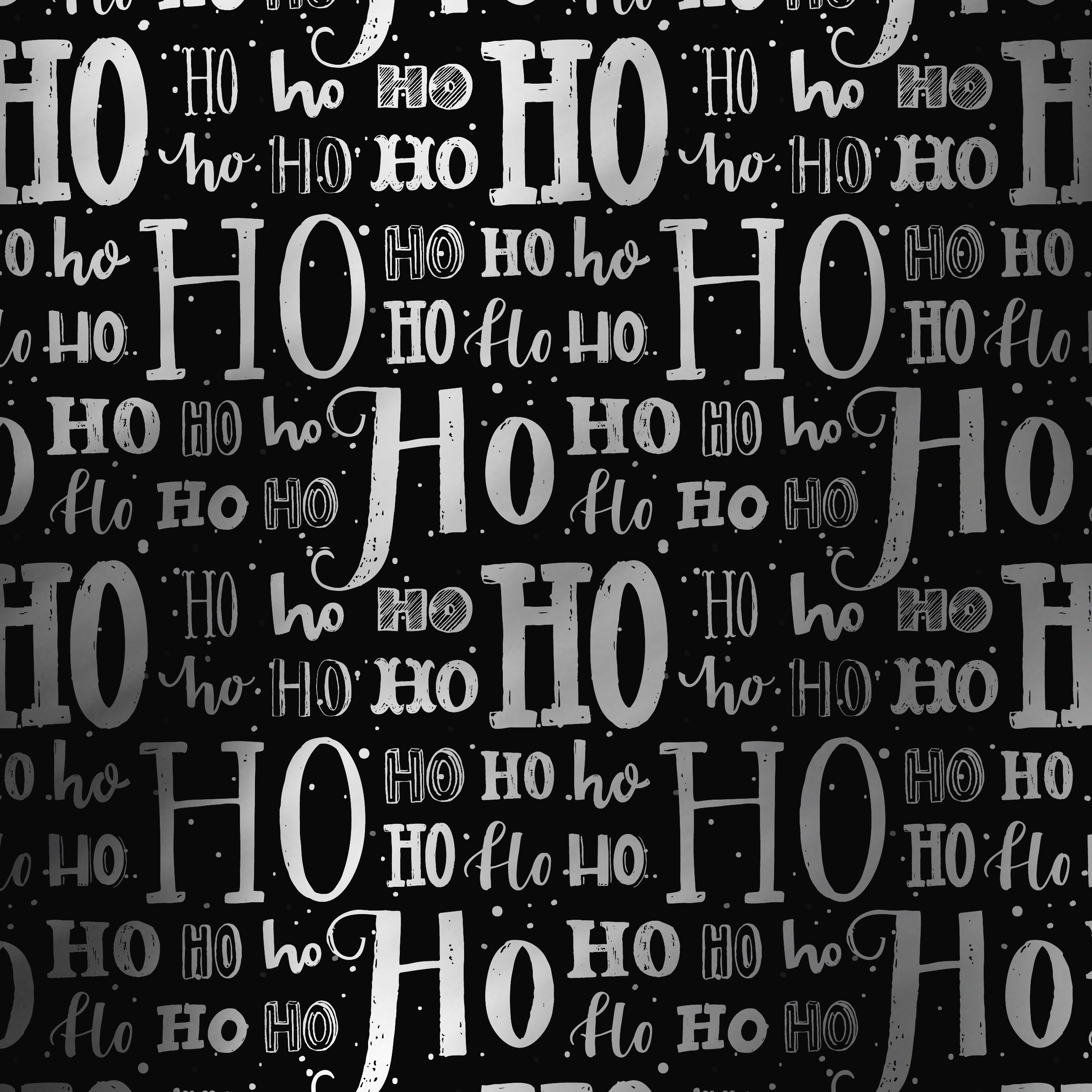 Weihnachts geschenkpapier Hohoho Xmas Letters Schwarz