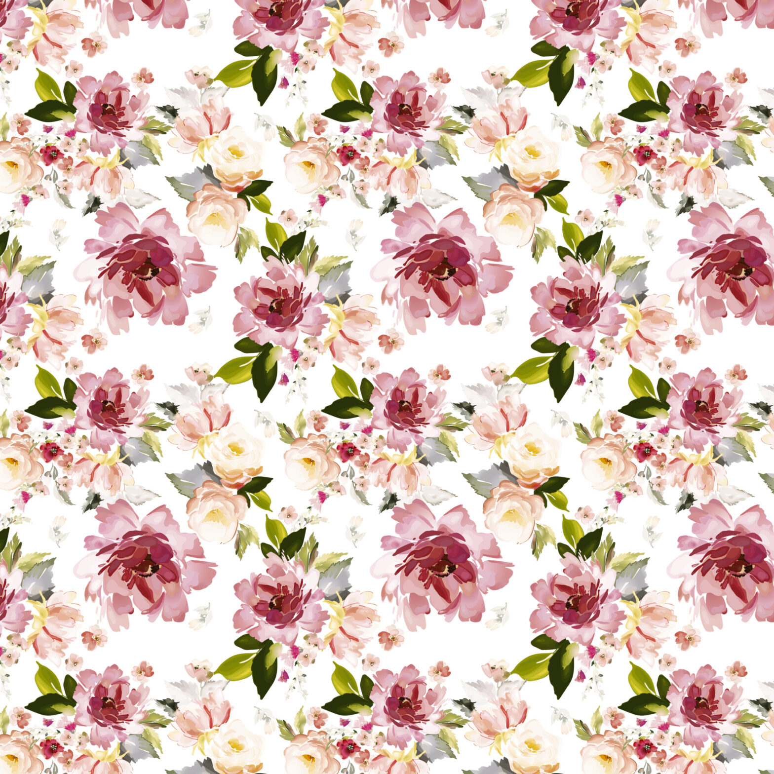 Geschenkpapier mit rosa Blumen bedruckt