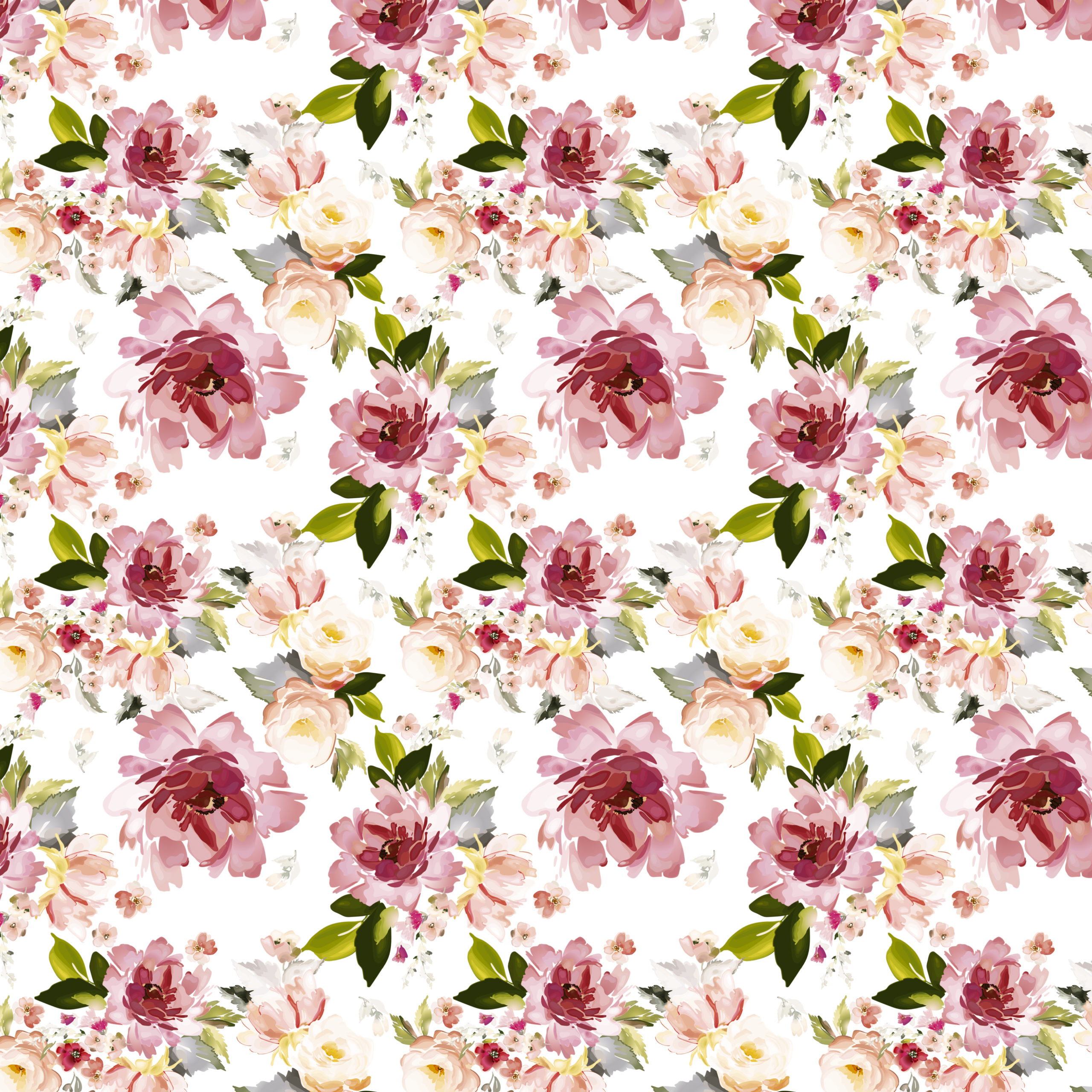 Geschenkpapier mit rosa Blumen bedruckt