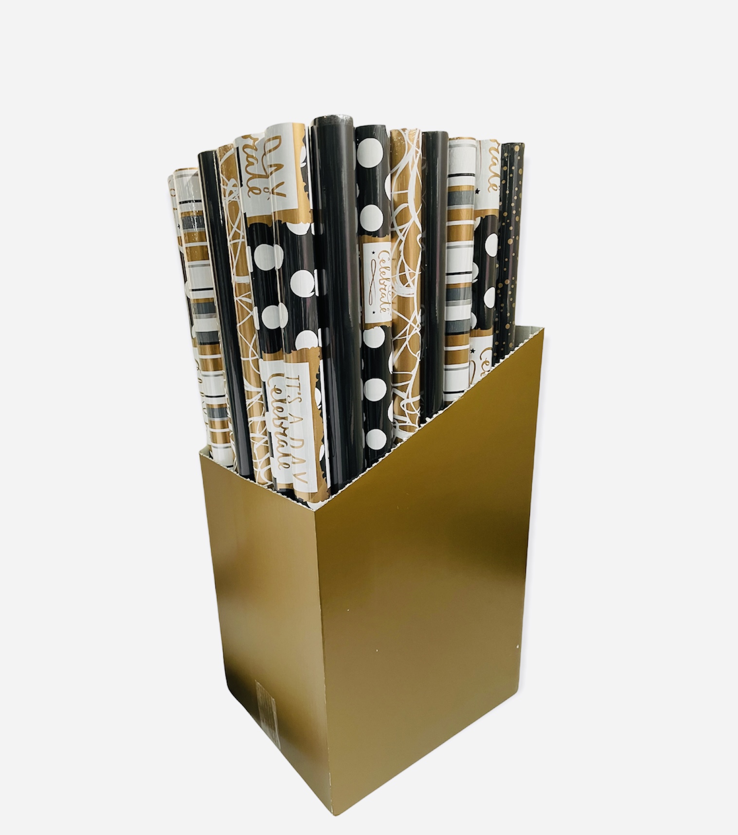 Consumentenbox Cadeaupapier 65 rollen Zwart Wit Goud