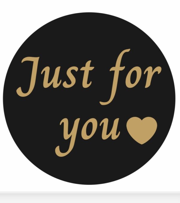 Cadeaustickers Just for You Zwart