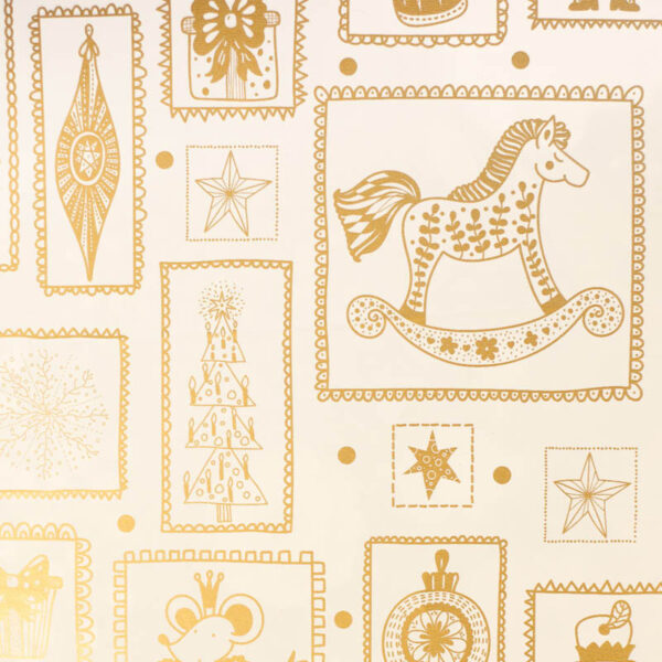 Geschenkpapier Weihnachten Nussknacker Beige