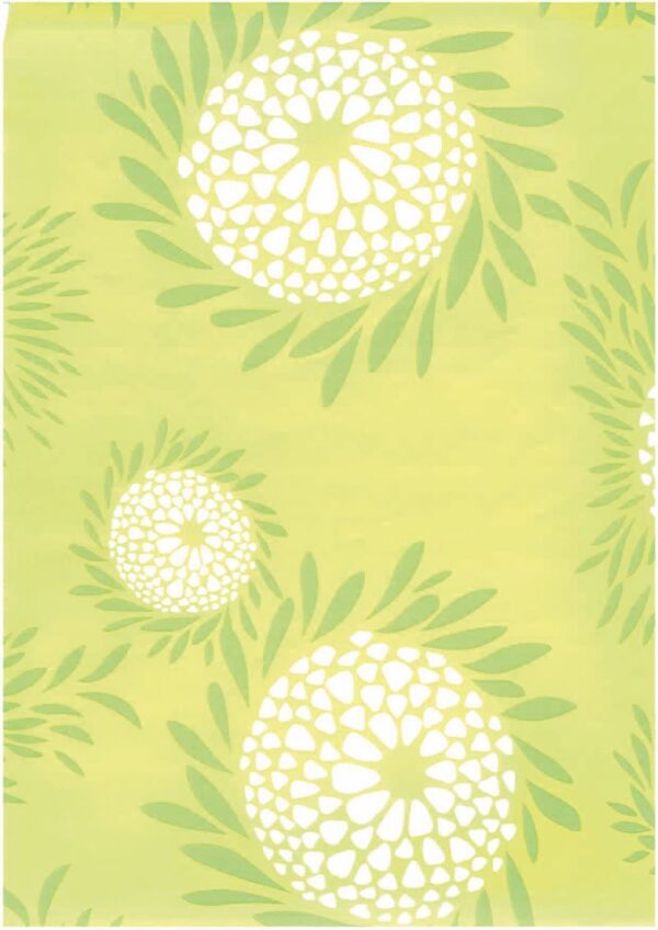 Geschenkpapier Limonengrün Blumen Tournesol
