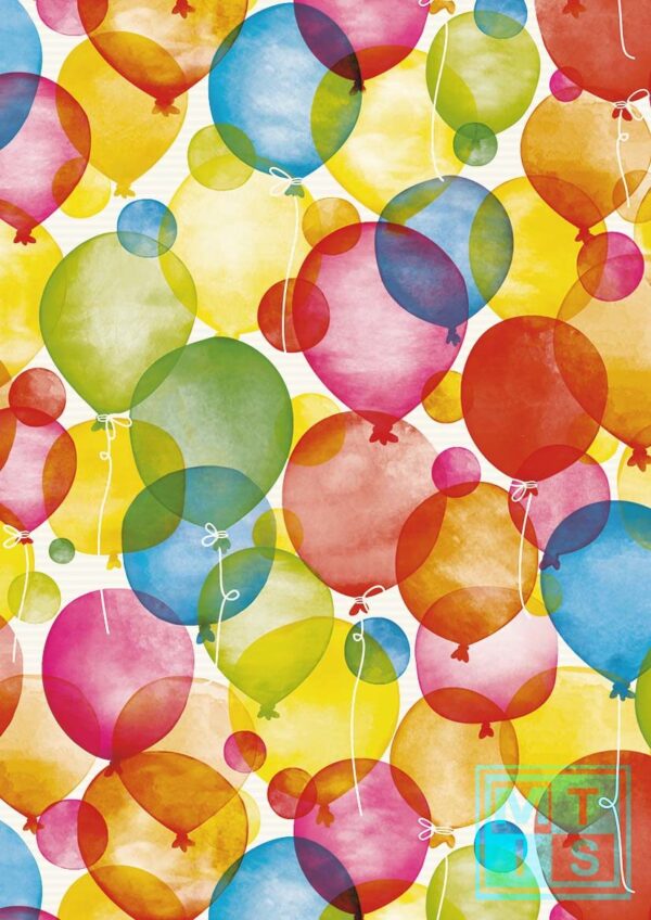 Geschenkpapier Ballon Weiss Kraft. K501660/1
