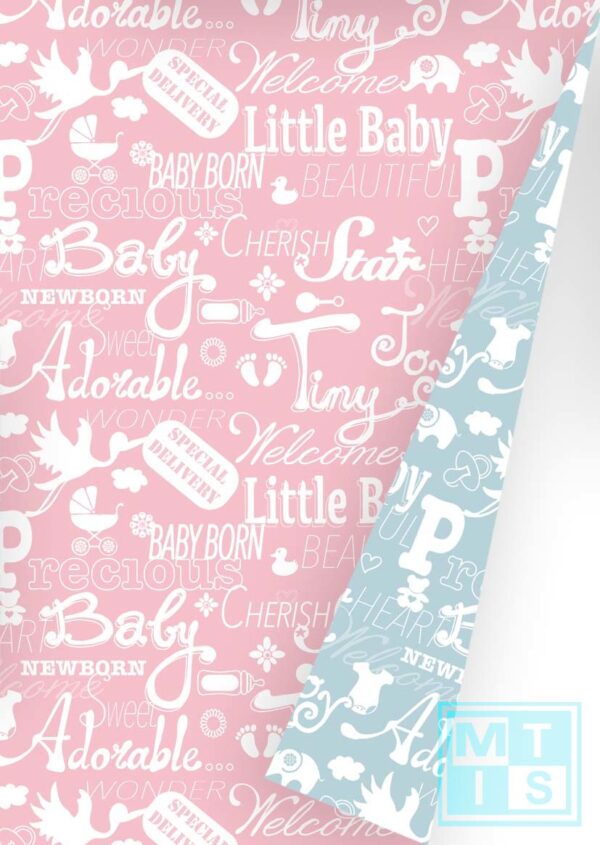 Geschenkpapier hellblau/rosa K601449-1 MTgeschenkpapier