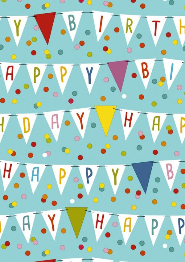 Geschenkpapier Geburtstagsflagge blau