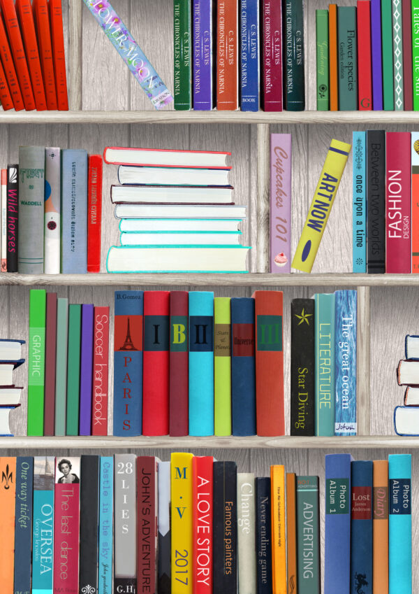 Geschenkpapier Bibliothek Bücher