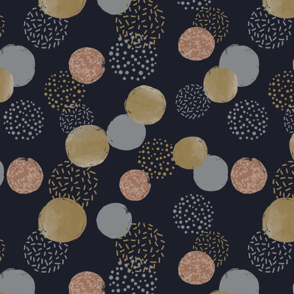 Blaues Geschenkpapier Gold Copper Dots