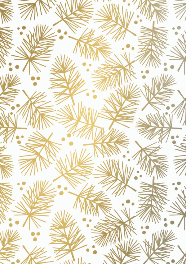 Kerst Cadeaupapier Pine Gold Coated