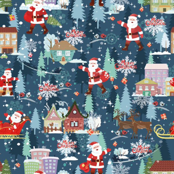 Geschenkpapier Weihnachten Wonderland Blau