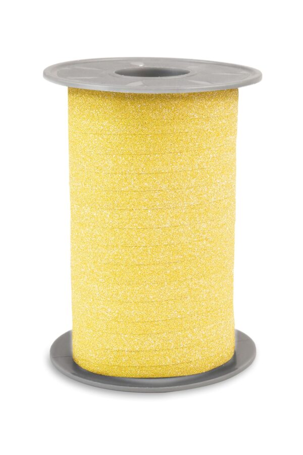 Kräuselband Glitter Hellgelb